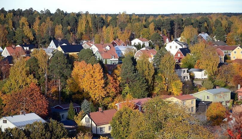 Bostadsområde med villor.