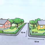 Illustration över hur du ska röja för att öka sikten och underlätta snöröjningen om du har hörntomt.