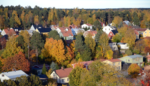 Villor i bostadsområde.