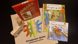 Barnbok, leksak, memory.